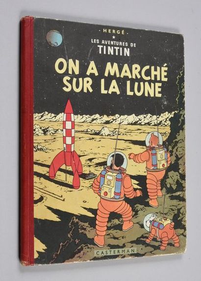 HERGÉ. TINTIN 17. WE WALKED ON THE MOON ORIGINAL FRENCH EDITION. CASTERMAN 1954.
Red...