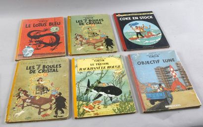 HERGÉ A SET OF 7 TINTIN ALBUMS, TWO OF WHICH ARE ORIGINAL EDITIONS.
Les 7 boules...