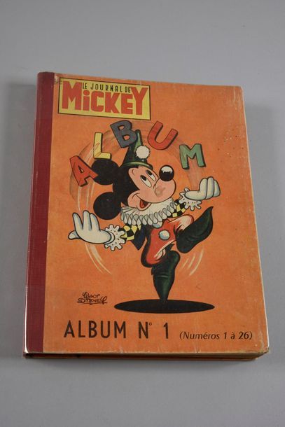 DISNEY 
Reliure éditeur, le journal de mickey N°1 (numéros 1 à 26), de 1952. 
Très...