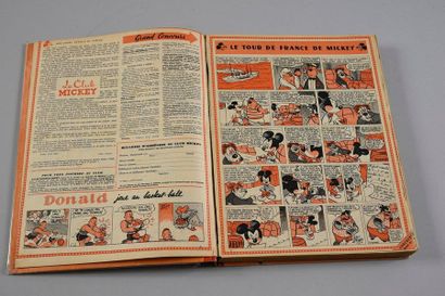 DISNEY 
Reliure éditeur, le journal de mickey N°1 (numéros 1 à 26), de 1952. 
Très...