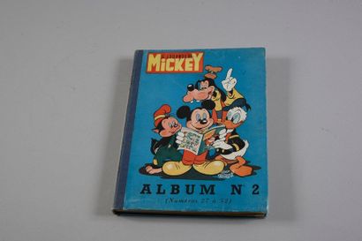 DISNEY 
Reliure éditeur, le journal de mickey N°2 (numéros 27 à 52), de 1952. 
Album...