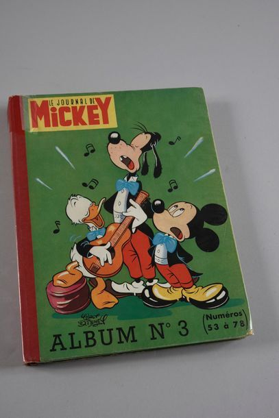 DISNEY Reliure éditeur, le journal de mickey N°3 (numéros 53 à 78), de 1953.
Album...