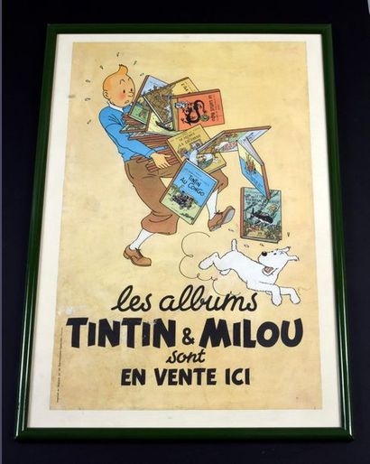 HERGÉ (Georges Rémi, dit - 1907 - 1983) 
TINTIN. POSTER CASTERMAN COLORS FOR BOOKSELLERS...