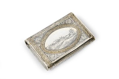  SILVER CIGARETTE CASE. Rectangular in shape, the hinged lid opening by a front catch,...