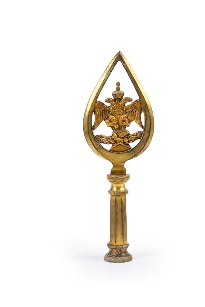 null FLAG OR STANDARD POINT. 
 In gilt bronze. Model of 1816, in service until 1857.
Wear...