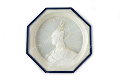 null TOLSTOY Feodor Petrovich, Count (1783-1873). 
 Octagonal plaster medallion on...