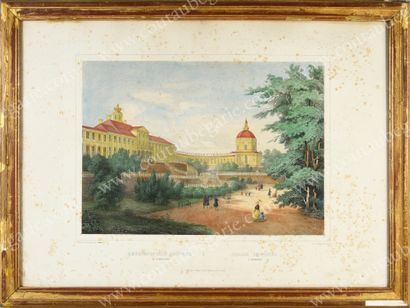 École française du XIXe siècle. Palais impérial à Oranienbaum.
Lithographie coloriée...