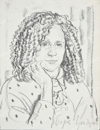 GRIGORIEFF Dimitriévitch Boris (1886-1939). Portrait of a young woman.
Pencil drawing...
