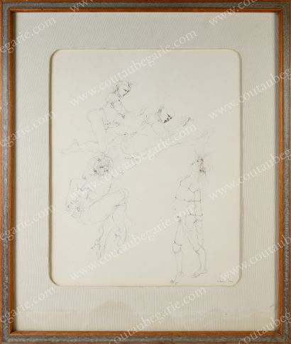 FINI Léonor (1908-1996). Erotic scenes.
Brown ink drawing on paper, signed lower...