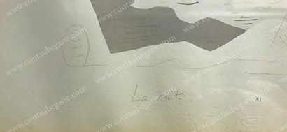 HUGO Jean (1894-1984). La Nuit.
Pochoir sur papier, avec une dédicace autographe...