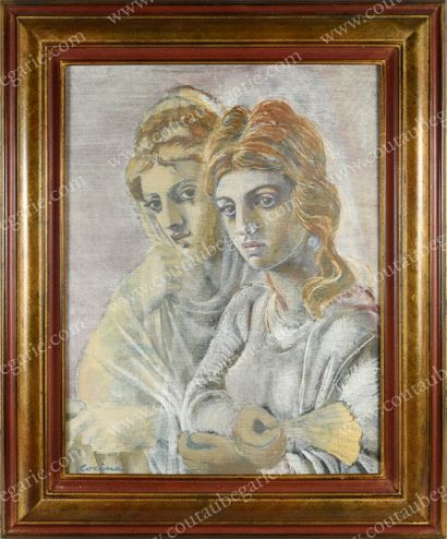 VAN LEYDEN Karin (1906-1977). Roman girls.
Huile sur toile, signée par l'artiste...