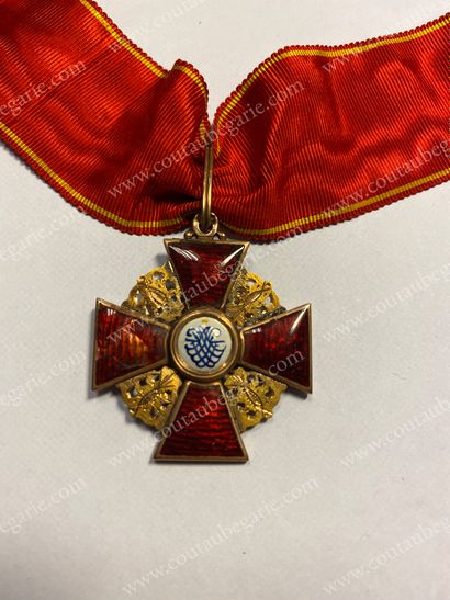 null ORDER OF SAINT ANNE (Russia). 
 Gold and enamel knight's cross, 3rd class model,...