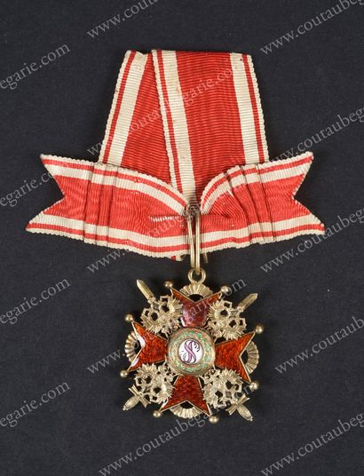null ORDRE DE SAINT-STANISLAS (Russie).
Croix de chevalier, modèle de 3e classe,...