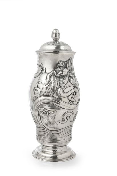 SILVER COVERED URN. By MITROFANOFF, Moscow,...