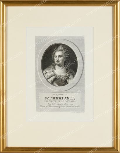 null IMPERIAL FAMILY OF RUSSIA. 
 Set of three engravings representing Tsar Peter...