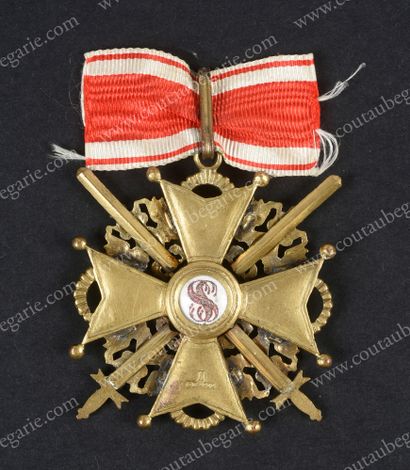 null ORDER OF SAINT STANISLAS (Russia). 
 Cross 2nd class, gilt bronze, with sword,...