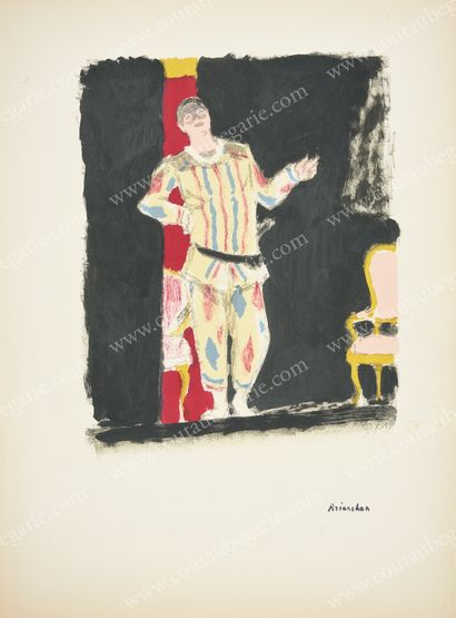 BRIANCHON Maurice (1899-1979). Harlequin, Araminte's valet in "Les Fausses Confidences"...
