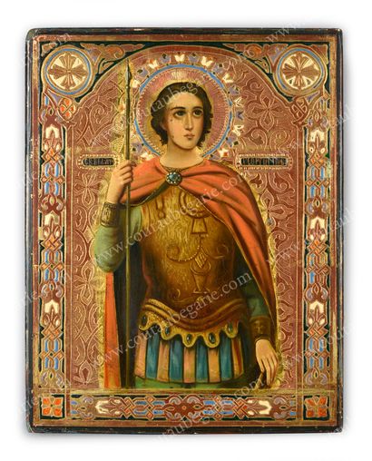 SAINT GEORGE THE VICTORIOUS. Russian icon,...