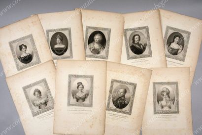 null FAMILLE IMPÉRIALE.
Collection de vingt-quatre portraits de la famille impériale,...