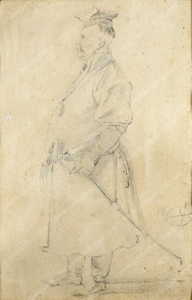 ORLOWSKY Alexandre Ossipovitch (1777-1832). 
Portrait d'un officier polonais.
Dessin...