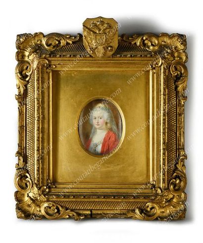 ATTRIBUÉ À 
Portrait de l'impératrice Catherine II de Russie (1729-1796), coiffée...