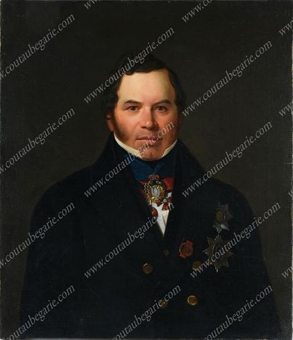 Ecole russe du XIXe siecle. 
Portrait d'un membre de la cour impériale de Russie,...