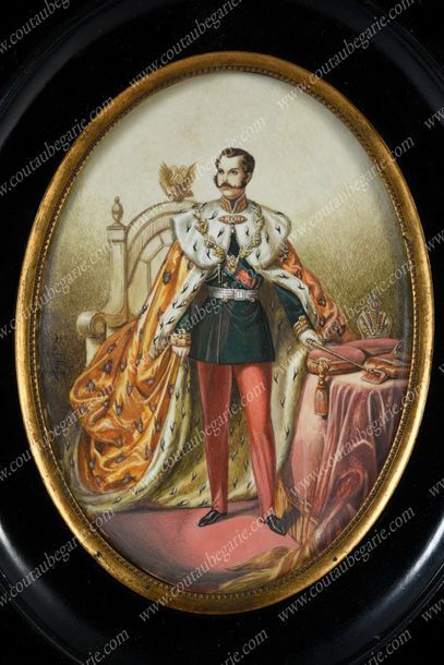 ÉCOLE ÉTRANGÈRE DU XXe SIÈCLE. Portrait de l'empereur Alexandre II de Russie (1818-1881).
Grande...