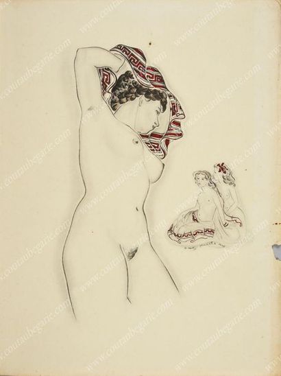 HADJI-MINACHE, (Evgenia Semenovna) Génia (1907-1972). 
Jeune femme nue allongée,...