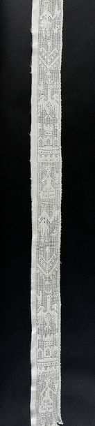 null Rare pulled thread border, needle, Italy, late 16th century.
Dismantled from...