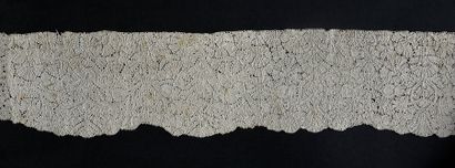 null Très rare bordure de col, aiguille, Flandres, milieu du XVIIe siècle.
De type...