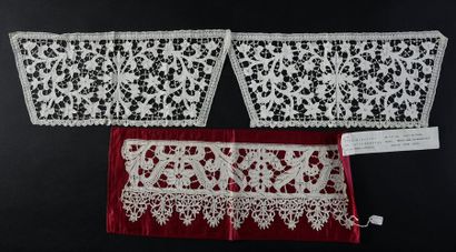 null Milan lace, bobbins, late 17th century.
Two yokes or cuffs, decorated in mirror...