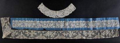 null Needle lace, Argentella and Sedan, France, 1st half of the 18th century.
Two...