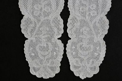 null Pair of beards embroidered in white, circa 1730-50.
Made of fine cotton muslin...