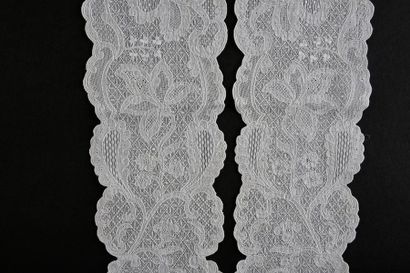 null Pair of beards embroidered in white, circa 1730-50.
Made of fine cotton muslin...