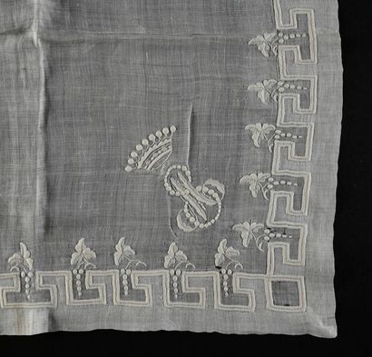 null Four embroidered handkerchiefs, county crowns, late 19th century.
In linen thread...