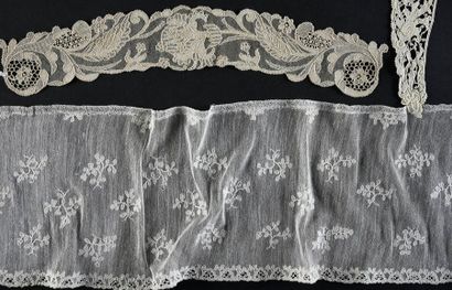 null Burano lace, needle, late 19th century
A collar and the two cuffs matching stylized...