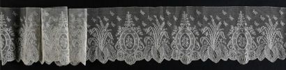 null Reed border, Mechelen, Spindle, Belgium, circa 1900.
Group of rushes and lanceolate...