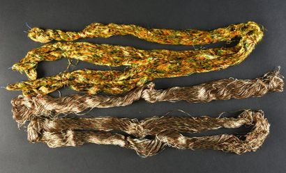null Twenty-four skeins of silk threads, bobbin lace, early 20th century.
Seventeen...