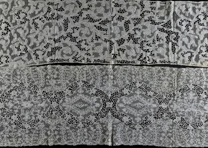 null Table runners and placemats, Belgium, early 20th century.
Factory-made back...