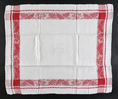 null Tablecloths and napkins in damask, double-headed eagle, late 19th-early 20th...