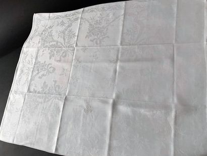 null Table service, tablecloth and fifteen napkins, late 19th century. 
In linen...