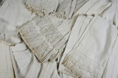 null Eleven white embroidered petticoats, end of the 19th and beginning of the 20th...
