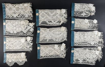 null One hundred and fifty samples of bobbin lace, early 20th century. 
 Bottom of...