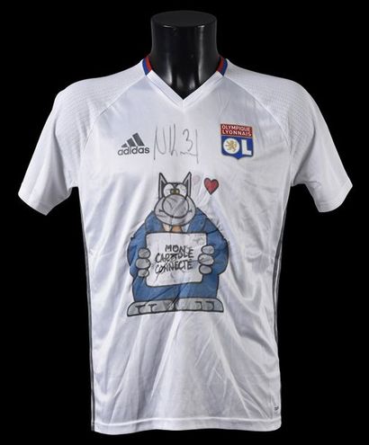 null Nicolas Nkoulou. Olympique Lyonnais training jersey worn for the warm-up of...