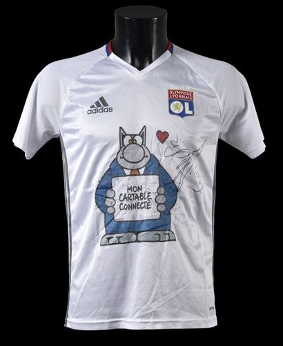 null Jordan Feri. Olympique Lyonnais training jersey worn for the warm-up of the...
