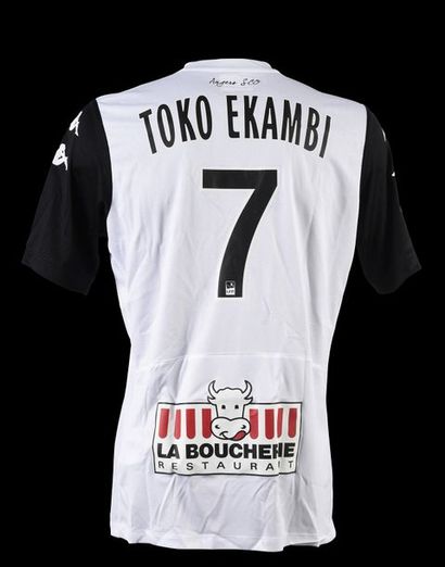 null Karl Toko Ekambi. S.C.O Angers jersey n°7 worn during the 2017-2018 season of...