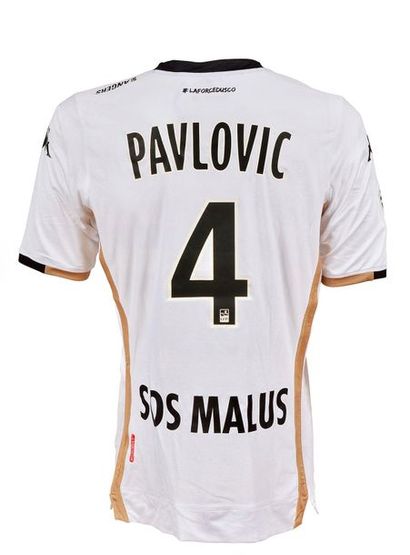 null Mateo Pavlovic. S.C.O Angers jersey n°4 worn for the French Ligue 1 Championship...