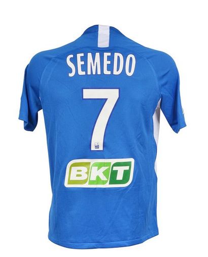 null Grenoble Foot 38. Moussa Djitté's jersey n°2 and Willy Semedo's jersey n°7 with...