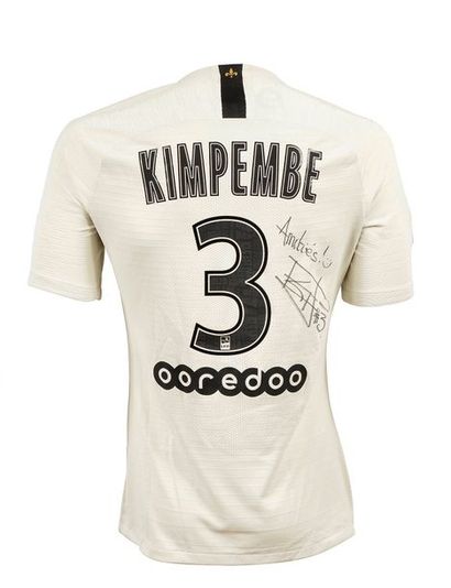 null Presnel Kimpembe. Paris Saint-Germain jersey n°3 worn during the 2019-2020 season...