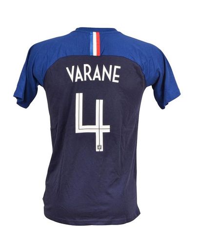 null Raphaël Varane. Tee Shirt d'entrainement de l'équipe de France avec signature...